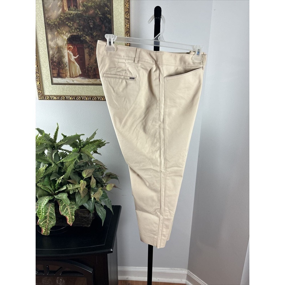 White House Black Market Women’s Tailored Pants Beige Size 14 Slim Ankle Pockets - Picture 7 of 14